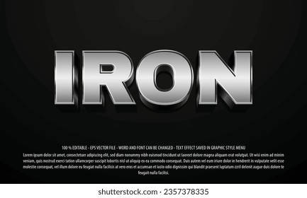 Iron editable text effect suitable for logo and business brand