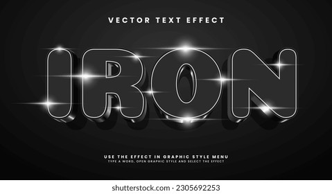 Iron editable text style effect. Vector text effect, with luxury concept.