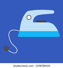 Iron with electric plug, illustration, vector