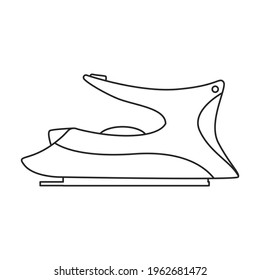 Iron electric vector outline icon. Vector illustration appliance home on white background. Isolated outline illustration icon of iron electric.