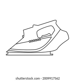 Icono de contorno vectorial eléctrico de hierro. Página principal del dispositivo de ilustración del vector con fondo blanco. Icono de ilustración de contorno aislado de hierro eléctrico.