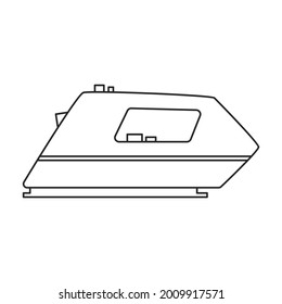 Icono de contorno vectorial eléctrico de hierro. Página principal del dispositivo de ilustración del vector con fondo blanco. Icono de ilustración de contorno aislado de hierro eléctrico.