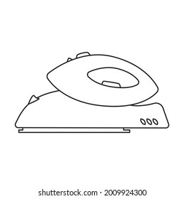 Iron electric vector outline icon. Vector illustration appliance home on white background. Isolated outline illustration icon of iron electric.