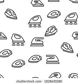 Iron Electrical Tool Vector Seamless Pattern Thin Line Illustration