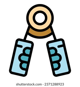 Iron espander icon outline vector. Sport element. Activity band color flat
