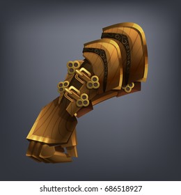 Iron fantasy armor hand glove for game or cards. Vector illustration.