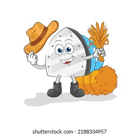 the iron farmer mascot. cartoon vector