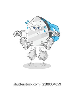 the iron fart jumping illustration. character vector