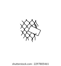 iron fence doodle illustration vector