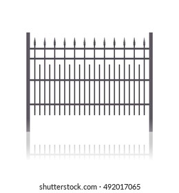 Iron fence on white background - vector illustration