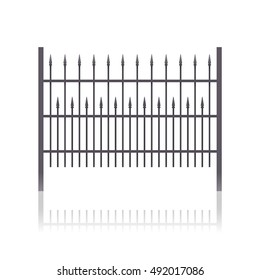 Iron fence on white background - vector illustration