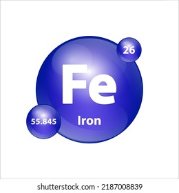 Iron Ferrum Fe Icon Structure Chemical Stock Vector (Royalty Free ...