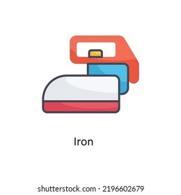 Ilustración de diseño de icono del vector de contorno relleno de hierro sobre fondo blanco. Archivo EPS 10