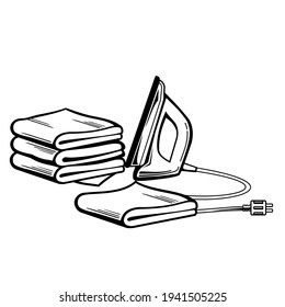 Eisen und fertiges Bügelvektor.