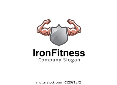 Iron Fitness Logo Design Illustration