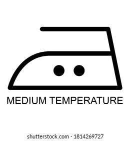 Icono plano de hierro aislado en fondo blanco. Símbolo de nivel de temperatura medio. Ilustración vectorial de máquina