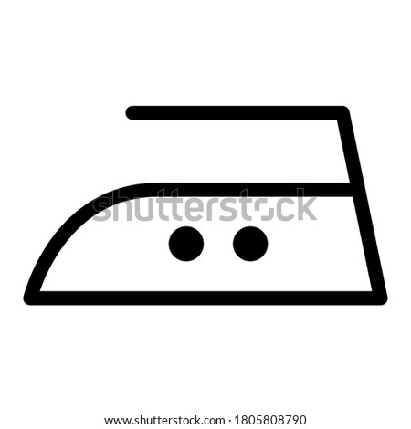 Iron flat icon isolated on white background. Medium temperature level symbol. Machine vector illustration