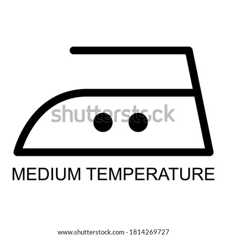 Iron flat icon isolated on white background. Medium temperature level symbol. Machine vector illustration