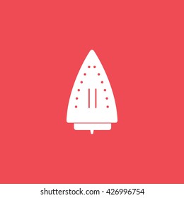 Iron Flat Icon On Red Background