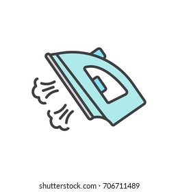 Iron flat line icon.