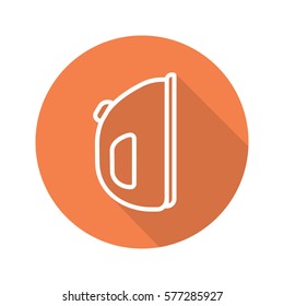 Iron flat linear long shadow icon. Vector line symbol