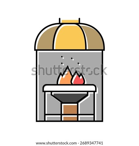iron forge industry color icon vector. iron forge industry sign. isolated symbol illustration
