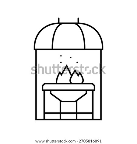iron forge industry line icon vector. iron forge industry sign. isolated contour symbol black illustration