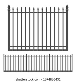Iron forged fence vector design illustration isolated on white background