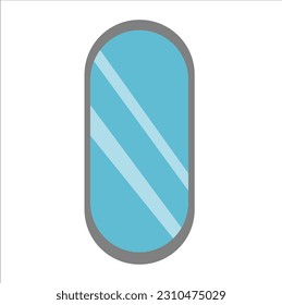Iron frame mirror. vector illustration on a white background