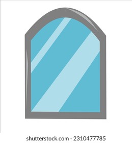 Iron frame mirror. vector illustration on a white background. bathroom