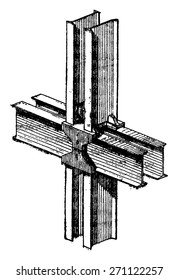 Iron frame, vintage engraved illustration. Industrial encyclopedia E.-O. Lami - 1875. 