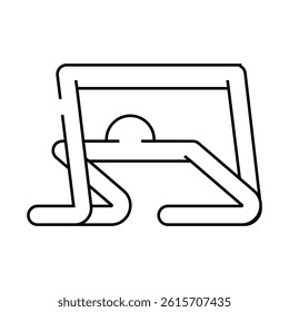 iron gate line icon vector. iron gate sign. isolated contour symbol black illustration