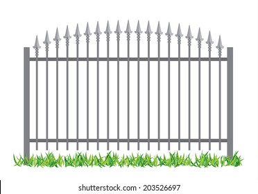 Iron gate, vector illustration.