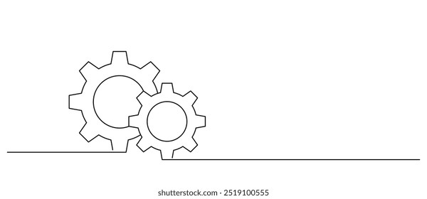 Iron gears line art style. Labor element Vector