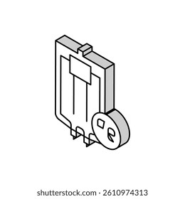 iron given through an intravenous isometric icon vector. iron given through an intravenous sign. isolated symbol illustration