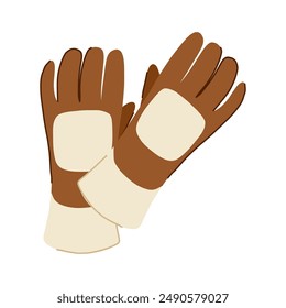 iron gloves welding cartoon. safety factory, gas production, weld spark  sign. isolated symbol vector illustration