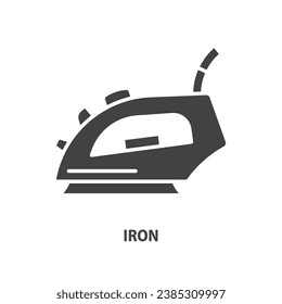 Iron glyph icon. Laundry concept design. Vector illustration.