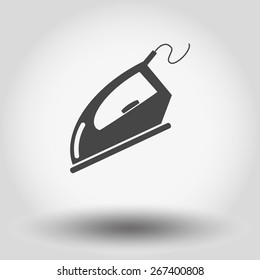 Iron. Grey web icon, vector illustration.