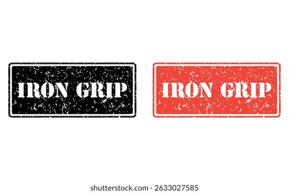 iron grip grunge stamp design, vector, isolated on transparent background