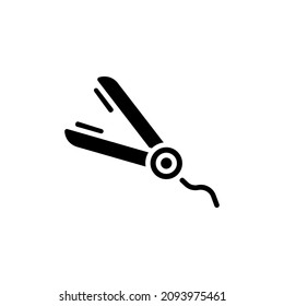 IRON FOR HAIR icon in vector. Logotype
