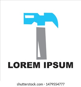 Iron hammer logo standing vector