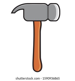 Iron Hammer Tool Vector Icon