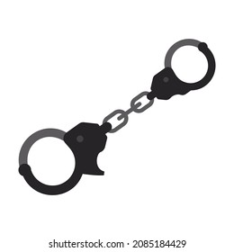 Iron handcuffs - modern flat design single isolated object