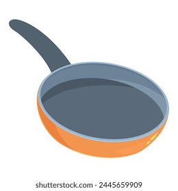 Iron handle pan icon cartoon vector. Home domestic object. Cook equipment