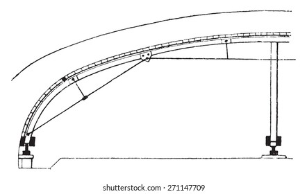 Iron hanger employee St Martin Canal, vintage engraved illustration. Industrial encyclopedia E.-O. Lami - 1875. 