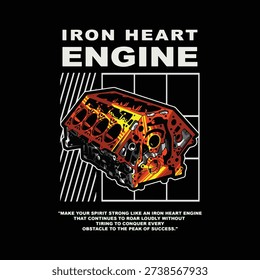 iron heart engine - design for t-shirt printing