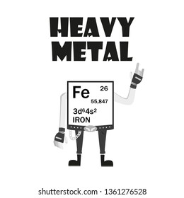 iron - heavy metal from periodic table and metalhead