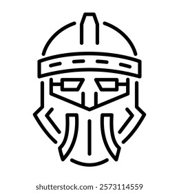 Iron helmet icon in linear style 