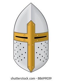 Iron helmet of the medieval knight