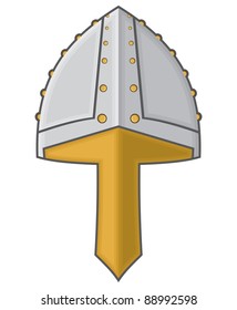 Iron helmet of the medieval knight